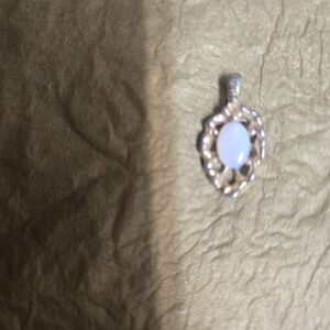 Vintage Elegant Silver and Opal Pendant